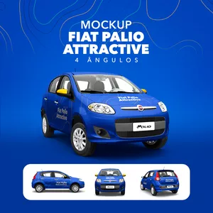 Imagem de capa para o Ebook MOCKUP FIAT PALIO ATTRACTIVE - 4 ÂNGULOS