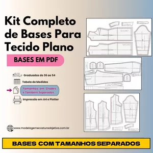 Imagem de capa para o Curso online Moldes Base Para tecido Plano :  Kit Completo