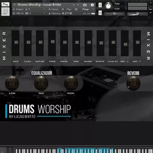Imagem de capa para o Curso online Drum Worship - Kit 3 ( Bateria para Kontakt )