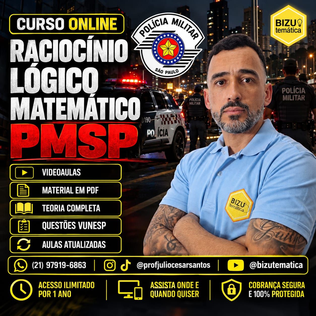 PMSP | RACIOCÍNIO LÓGICO MATEMÁTICO | TEORIA + QUESTÕES VUNESP>