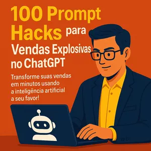 Imagem de capa para o Ebook 100 Prompts Hacks para Vendas Explosivas no ChatGPT