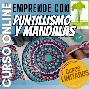 Imagen de portada para Curso online EMPRENDE CON PUNTILLISMO Y MANDALAS