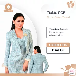 Imagem de capa para o Ebook MOLDE BLAZER CURTO TWEED