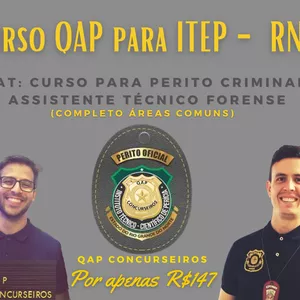 Imagem de capa para o Curso online  ITEP-RN: Curso áreas comuns para Perito Criminal e Assistente Técnico Forense COMPLETO ÁREAS COMUNS (PCAT)
