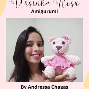 Imagem de capa para o Ebook Receita Completa Ursinha Rosa Amigurumi