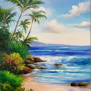 Imagem de capa para o Curso online LIVE - PAISAGEM DE MAR COM COQUEIRO 