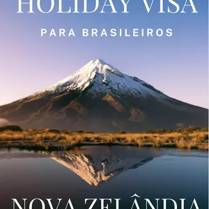 Imagem de capa para o Ebook Guia Completo: Work Holiday na Nova Zelândia para Brasileiros - 2024