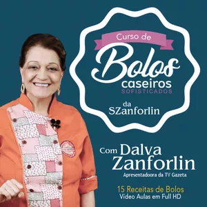 Imagem de capa para o Curso online Bolos Caseiros Sofisticados com Dalva Zanforlin, 15 receitas em vídeo aulas.