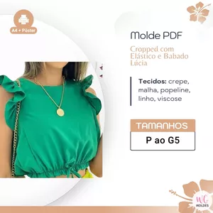Imagem de capa para o Ebook MOLDE CROPPED COM ELÁSTICO E BABADO LÚCIA