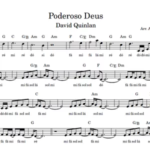 Imagem de capa para o Ebook Poderoso Deus (David Quinlan) - Partitura Facilitada em Dó Maior