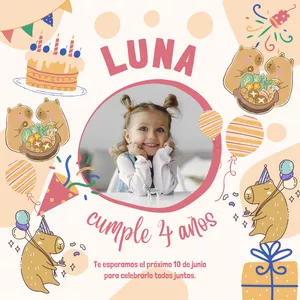 Imagen de portada para Ebook Invitación de cumpleaños para niñas tematica capibara
