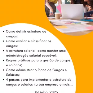 Imagem de capa para o Evento online Workshop Cargos e Salários