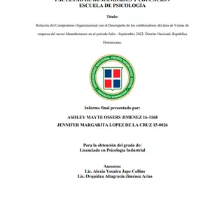 Imagen de portada para Ebook Relación entre el Compromiso Organizacional y el Desempeño Laboral 