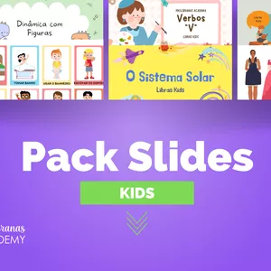 Imagem de capa para o Ebook Pack de Slides em Libras Kids para Professores 