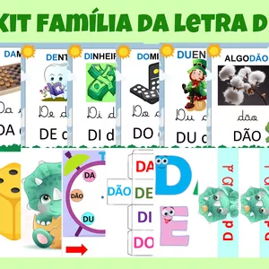 Imagem de capa para o Ebook KIT FAMÍLIA SILÁBICA DA LETRA D