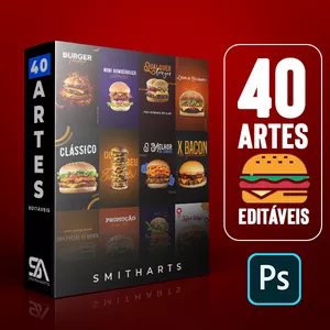 Imagem de capa para o Curso online Pack Hamburgueria - Designer Iniciante