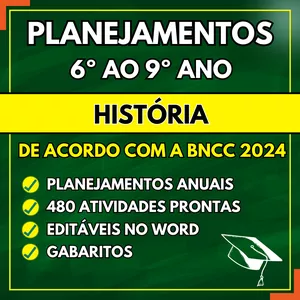 Imagem do curso HISTÓRIA - Planejamentos do 6º ao 9º ano - BNCC 2024