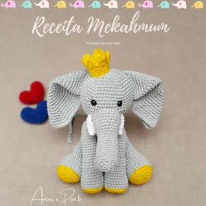 Imagem de capa para o Ebook Receitas Amigurumi - Elefantinho Mekahmum 