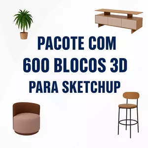 Imagem de capa para o Ebook Blocos 3D de Mobiliários para SketchUp