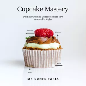 Imagem de capa para o Ebook Cupcake Mastery Delícias Maternas: Cupcakes Feitos com Amor e Perfeição