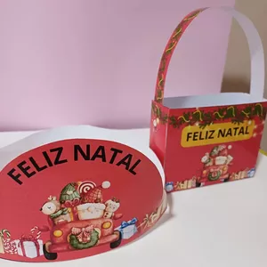 Imagem de capa para o Ebook Lembrancinhas Sacola e coroa tema Natal