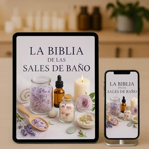 Imagen de portada para Ebook  Crea desde Cero Tu Propia Línea de Sales de Baño Terapéuticas +7 Ebooks de REGALO 