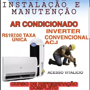 Curso CURSO COMPLETO DE REFRIGERAÇÃO ,INSTALAÇÃO ,CARGA GÁS ,MANUTENÇÃO DE SPLIT E AR CONDICIONADO, TOTALMENTE  EM VIDEO AULAS