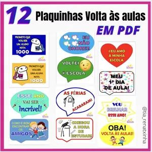 Imagem de capa para o Ebook Plaquinhas Volta às Aulas