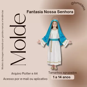 Imagem de capa para o Ebook Molde fantasia nossa senhora infantil 