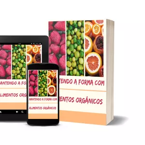 Imagem de capa para o Ebook mantendo forma com alimentos orgânicos