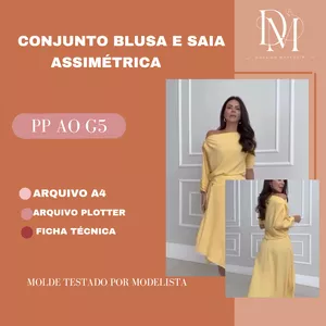 Imagem de capa para o Ebook CONJUNTO BLUSA E SAIA ASSIMÉTRICA