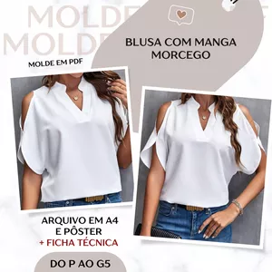 Imagem de capa para o Ebook Blusa Manga Morcego - Molde em PDF
