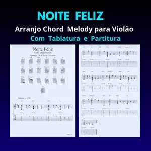 Imagem de capa para o Ebook NOITE FELIZ / Tema / Fingerstyle para Violão com Tablatura e Partitura