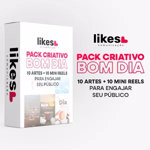 Imagem de capa para o Curso online PACK BOM DIA CRIATIVO: 20 artes com mensagens para engajar seu público 😊