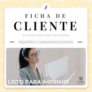 Imagen de portada para Ebook Ficha de Cliente - Extensiones de Pestañas - Registro y Contraindicaciones (Listo para imprimir)