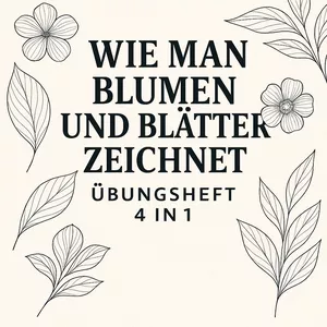 Cover image for Ebook Wie man Blumen und Blätter zeichnet – 4-in-1 Übungsheft