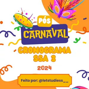 Imagem de capa para o Ebook Cronograma de Estudos (SSA 3) - PÓS CARNAVAL
