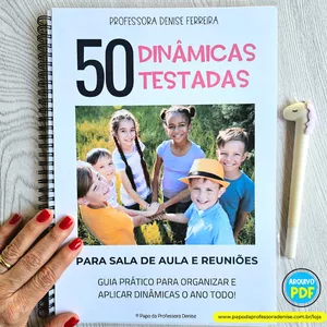 Imagem de capa para o Ebook Ebook - 50 Dinâmicas Testadas para Sala de Aula e Reuniões - Professora Denise
