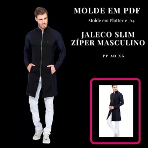 Imagem de capa para o Ebook MOLDE JALECO MASCULINO SLIM ZÍPER