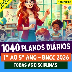 Imagem do curso PLANOS DIÁRIOS - 1º AO 5º ANO - BNCC 2026