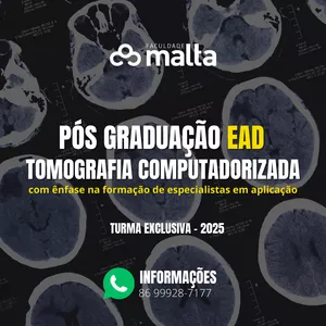 Imagem de capa para o Curso online ESPECIALIZAÇÃO EM TOMOGRAFIA COMPUTADORIZADA - TURMA 2025