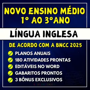 Imagem de capa para o Curso online LÍNGUA INGLESA - Planejamentos e Atividades - Novo Ensino Médio 2025