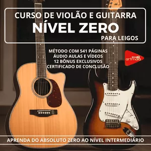 Imagem de capa para o Curso online Curso de Violão e Guitarra Nível Zero Para Leigos  