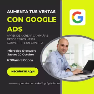 Imagen de portada para Curso online Master Class Aumenta tus Ventas con Google Ads 