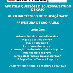 Imagem de capa para o Ebook Apostila de Questões Discursiva/Estudo de Caso - Auxiliar Técnico de Educação