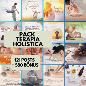 Imagem de capa para o Curso online Pack Post Terapia Holística com 121 Posts + 580 Posts Bônus