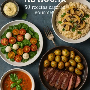 Imagen de portada para Ebook 50 recetas caseras gourmet "Del restaurante a la casa"