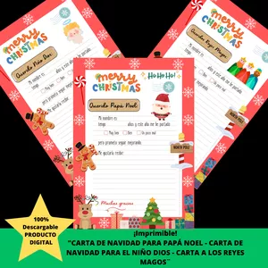 Imagen de portada para Ebook Carta de Navidad Querido Papá Noel- Carta Querido Niño Dios- Carta para los Reyes Magos