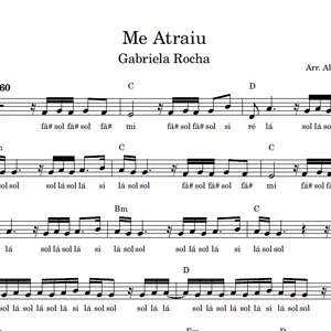 Imagem de capa para o Ebook Me Atraiu (Gabriela Rocha) - Partitura Facilitada em Sol Maior