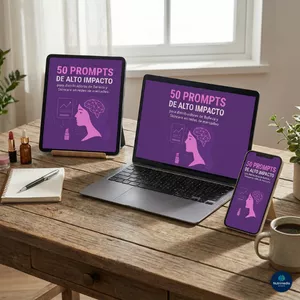 Imagen de portada para Ebook 50 PROMPTS DE ALTO IMPACTO para distribuidoras de Belleza y Skincare en Redes de Mercadeo